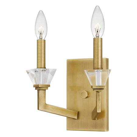 Quoizel Lottie 2-Light Aged Brass Wall Sconce LOT8708AB